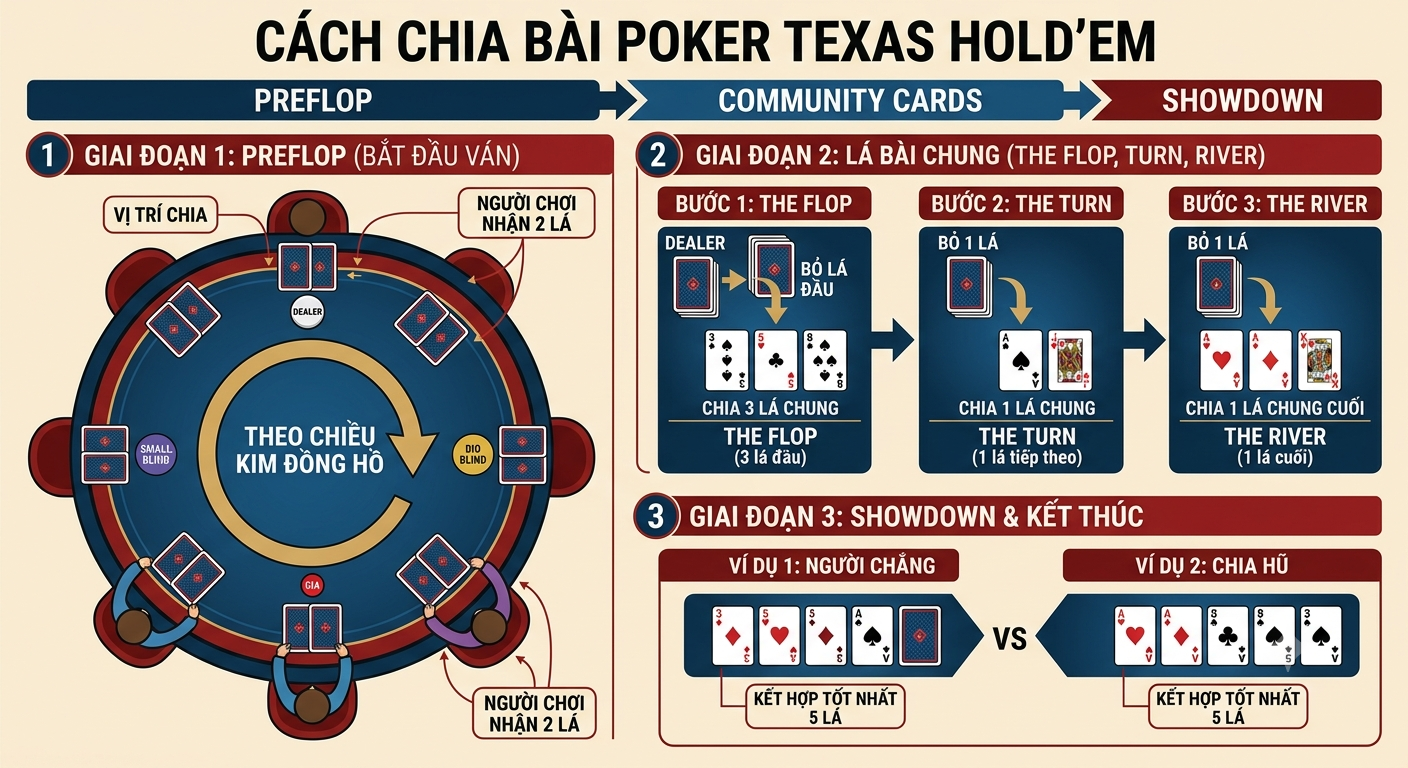 cách chia bài poker